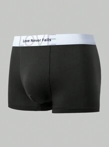 男士字母腰帶平口短褲（5件裝） - 彩色 - 查看 6