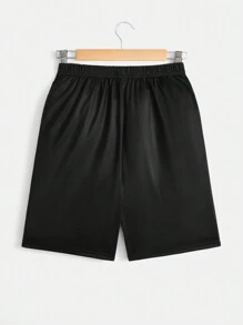 SHEIN Cậu bé Tween Lá thư In Phù hợp Thể thao Áo thun Quần short Quần áo thể thao Bộ - màu xanh lá - Xem 15