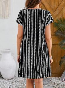 EMERY ROSE Vestido De Cuello En V Con Estampado Floral Para Mujeres