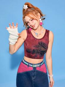 SHEINNeu Women'S Crop Top Tie Dye Tank Top - Multicolor - View 3