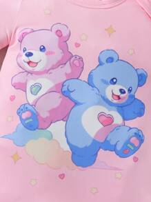 Đứa bé gái Dễ thương Gấu In Tay áo dài Áo liền quần , 3 Màu sắc , 3 cái/bộ Nhà  Quần áo - Nhiều màu - Xem 3