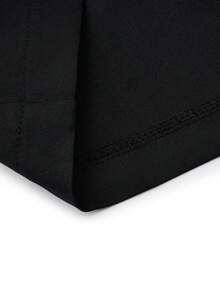 SHEIN Clasi 女款大尺碼連結裝飾青果領西裝外套 - 黑色 - 查看 4