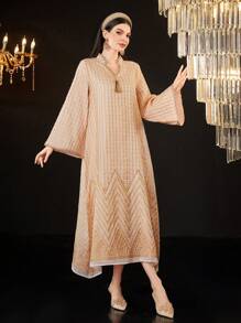 Al Najma 女款缺角領口流蘇裝飾洋裝