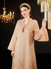 Al Najma 女款缺角領口流蘇裝飾洋裝