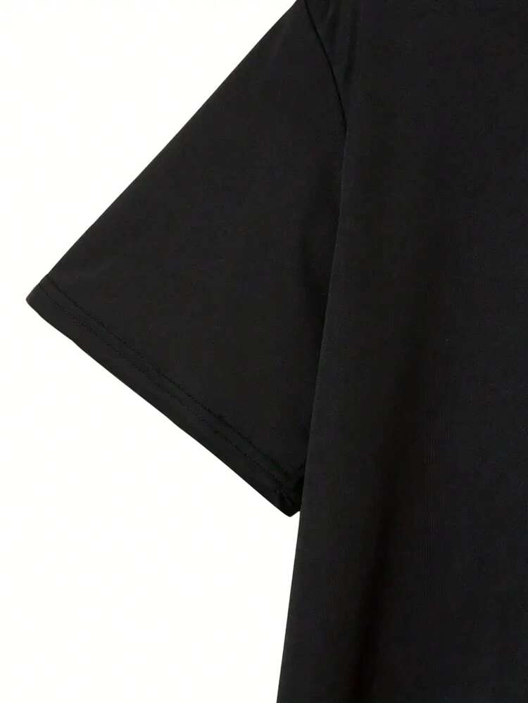 Men'S Plus Size Cartoon Printed Short Sleeve T-Shirt