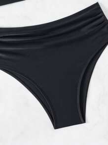 SHEIN Swim Damen Sommer Bikini Set mit Neckholder und Falten