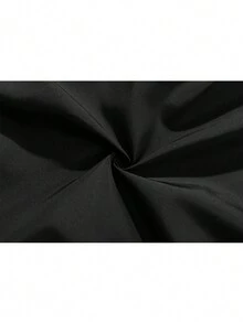 Chaqueta Con Capucha Con Cordón De De Color Sólido Para Hombres - Negro - Ver 5