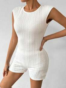 Chiquease 純色無背帶結綁緊身連身褲 - 白色 - 查看 6