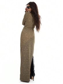 MUSERA Kleid mit gewaschener Kragen-Verzierung für Hochzeitsgäste, Sommer, elegant