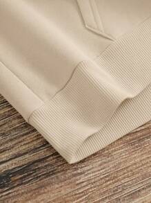 INAWLY Plus Size Women'S Hooded Sweatshirt With Letter Print - Apricot - View 4