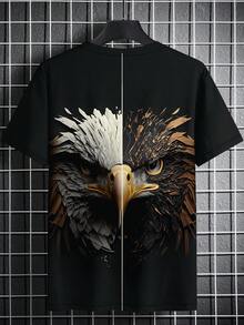 Manfinity LEGND 男士老鷹印花t恤 - 黑色 - 查看 2