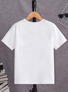 4pcs Tween Boy Casual Christian Holy Print Short Sleeve T-Shirt, Family Matching Outfits Mommy And Me (4 Pieces Are Sold Separately) - White - View 2