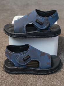 1 Par De Sandalias Planas De Moda Para Niños, Simples Y Modernas - Azul - Ver 3