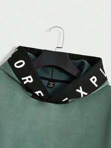 Manfinity VCAY Men's Plus Size Color Blocking Letter Panel Hoodie And Knitted Joggers Set, Casual Sportswear, For Fall Winter - Multicolor - View 6