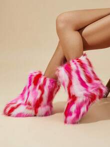 新款時尚保暖女用休閒靴,有襯裡防滑鞋底 - 彩色 - 查看 3