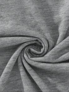 SHEIN EZwear Camiseta De Corte Estándar Con Estampado De Letras Y Corazones - Gris Claro - Ver 6