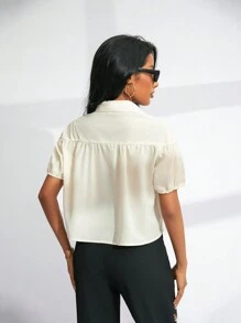 Aveloria Blusa Feminina Bolha Manga Curta