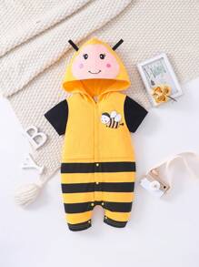SHEIN 寶寶男宝黃色蜜蜂造型可愛睡衣 - 黃色 - 查看 3