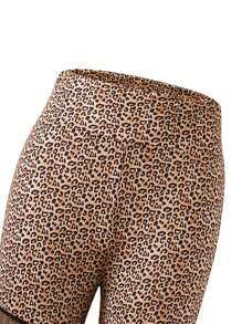 Teen Girl Sheer Leopard Print High Waisted Comfortable Elastic Leggings For Elegant - Multicolor - View 5