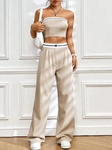 SHEIN EZwear Kleurblok Casual Tweedelig Sets