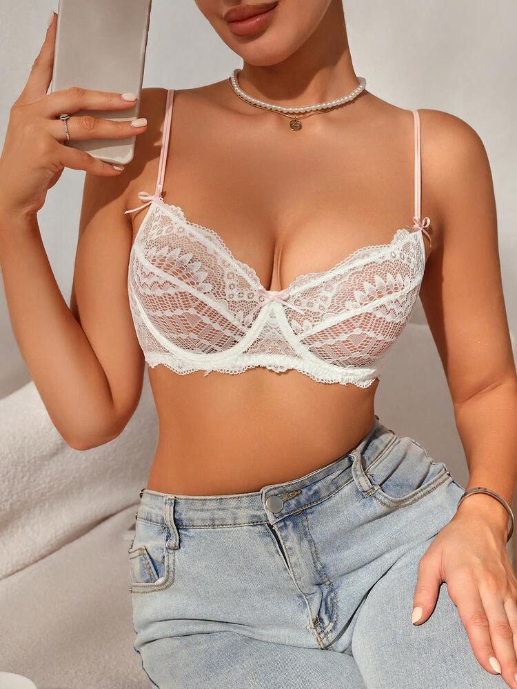 Women's Lace Bowknot Lingerie Bra ,3 Pcs