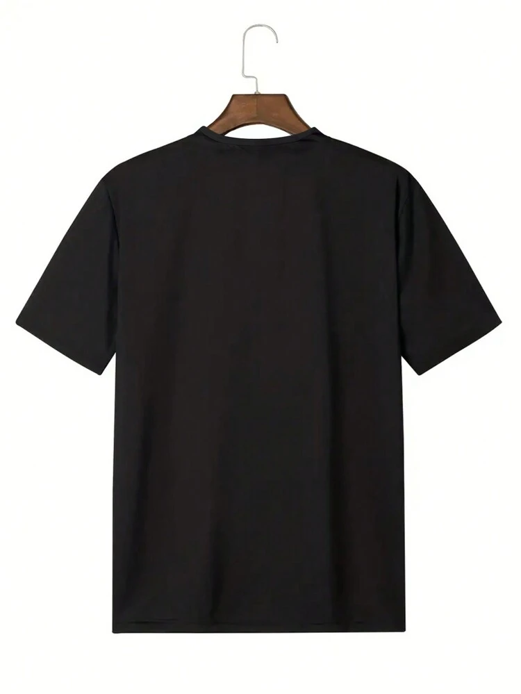 Men'S Plus Size Cartoon Printed Short Sleeve T-Shirt