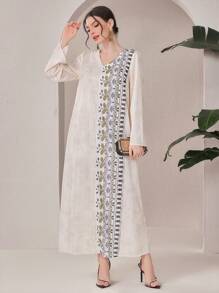 Al Najma 印花拼接連衣裙 - 彩色 - 查看 1