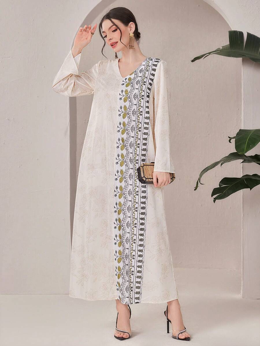 Al Najma 印花拼接連衣裙 - 彩色 - 查看 1