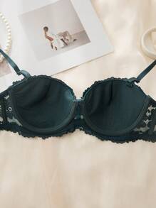 DesireSculpt Women's Bras, 4pcs/Set, Half Cup, Sexy Lace, Multicolor Lingerie - Multicolor - View 4