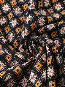 SHEIN LUNE 大尺碼女士幾何和花卉印花長袖連衣裙 - 彩色 - 查看 4