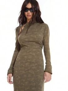 MUSERA Kleid mit gewaschener Kragen-Verzierung für Hochzeitsgäste, Sommer, elegant