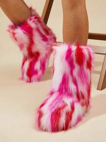 新款時尚保暖女用休閒靴,有襯裡防滑鞋底 - 彩色 - 查看 1