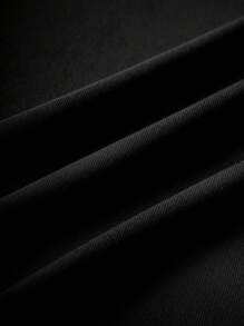 Camisa De Manga Larga Para Hombre De Color Sólido - Negro - Ver 3