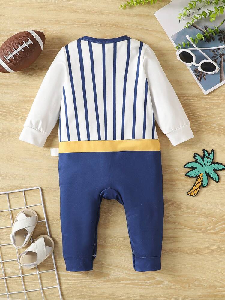 Baby Boy Striped Print Jumspuit
