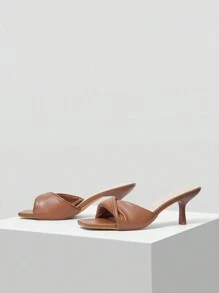 MOTF PREMIUM SQUARE-TOE STILETTO HEEL WOMEN'S SANDALS FOR DAILY WEAR VACATION SHOES SUMMER HALLOWEEN CHRISTMAS SPRING BREAK EASTER - Brown - View 3