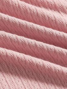 SHEIN MOD Women's Short Sleeve T-Shirt With Frill Trim - Pink - View 3