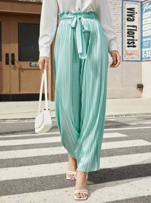 GENKIRA Women'S Regular Fit Pleated High Waisted Pants Fall Cloth For Women - Green - View 1
