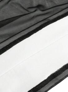 SHEIN Unity Kích thước lớn Quần bó Lưới Đầm tiệc rượu Với Xếp - trắng - Xem 4