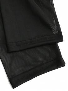 SHEIN Unity Kích thước lớn Quần bó Lưới Đầm tiệc rượu Với Xếp - trắng - Xem 5