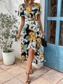 SHEIN Clasi Women'S Floral Printed Ruffle Hem Dress - Multicolor - View 7