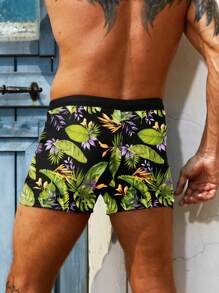 Manfinity Men'S Tropical Print Swim Shorts - Multicolor - View 2