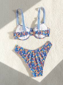 Swim Mod Summer Women'S Floral Printed Bikini Set - Multicolor - View 2