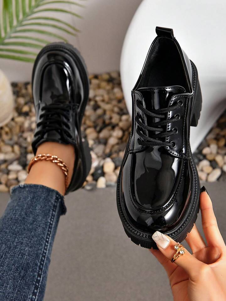 Patent lace up shoes womens outlet