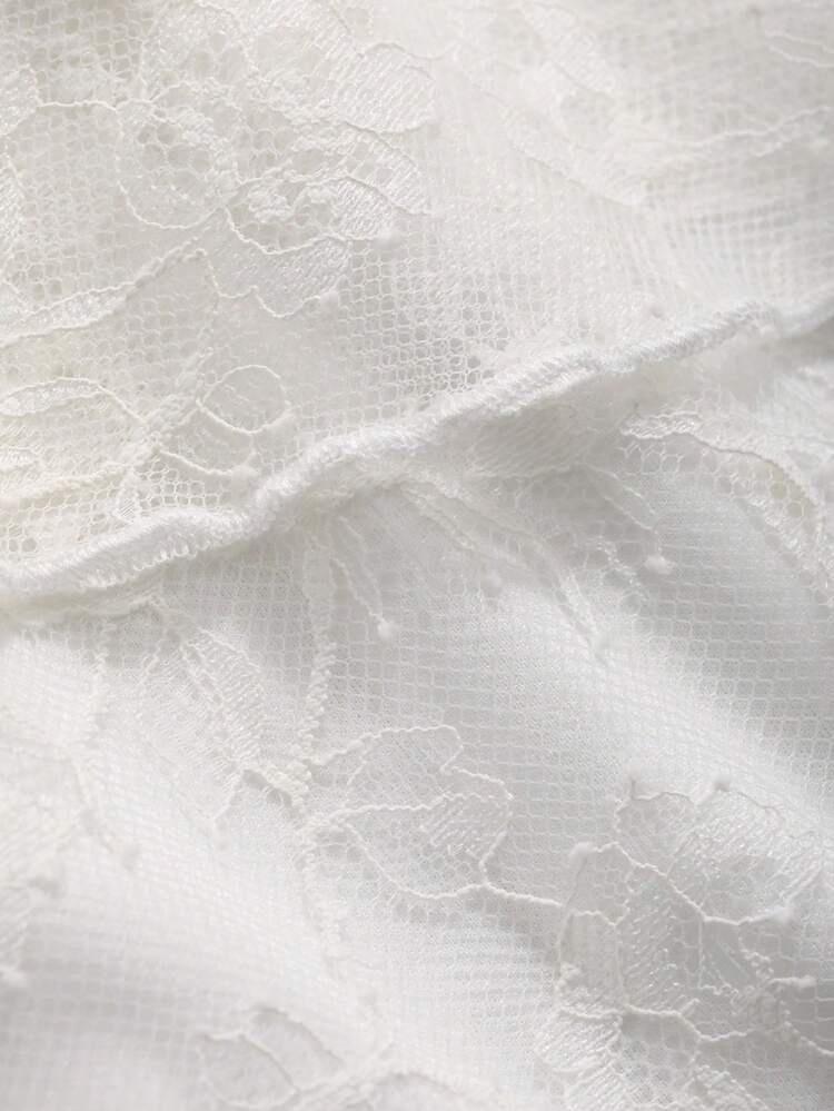 Vestido Sereia com Manga Flare de Renda, Bainha Longa, Vestido Longo de Manga Longa para Outono