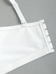 EgrlEra Áo tank top nữ phối ren lấp lánh kiểu Y2K - trắng - Xem 4
