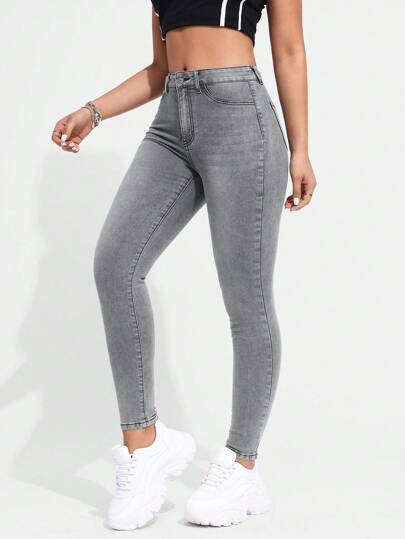 Flexra 女裝純色緊身牛仔褲