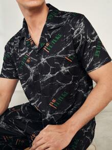 Nam Ngắn tay Áo Và Bộ quần short , Nhà  Mặc - màu đen - Xem 6