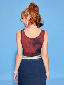 SHEINNeu Women'S Crop Top Tie Dye Tank Top - Multicolor - View 2