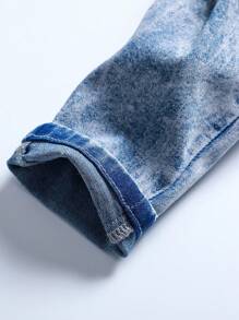 Young Boys' Jeans With Distressed Design And Elastic Material - Light Wash - View 6