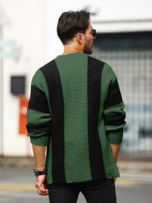 男士色塊釦扣開衫衫 - 彩色 - 查看 2